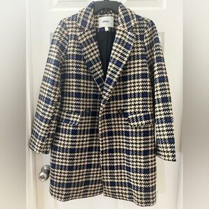 Coat Double Breasted Blue Cream